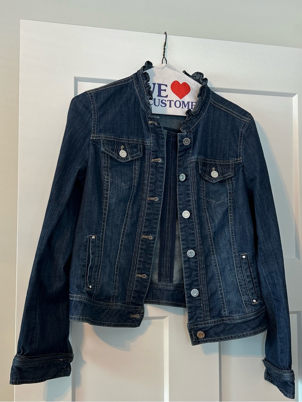 White House Black Market Dark Blue Denim Jacket